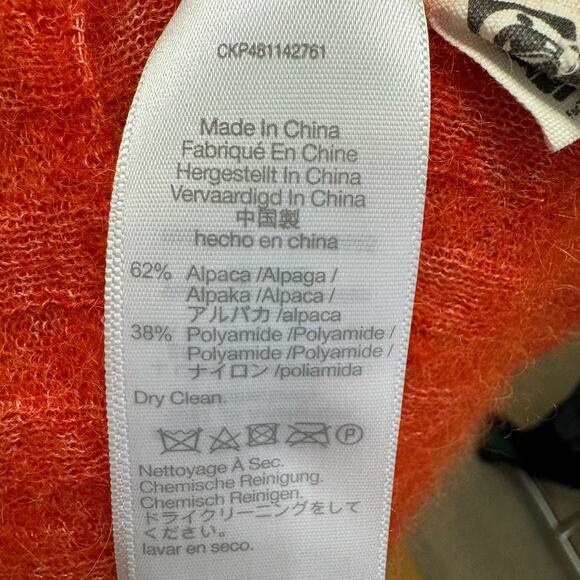 Madewell Alpaca-Blend Mockneck Sweater Wild Poppy Red Orange supersoft XXL - Picture 10 of 11